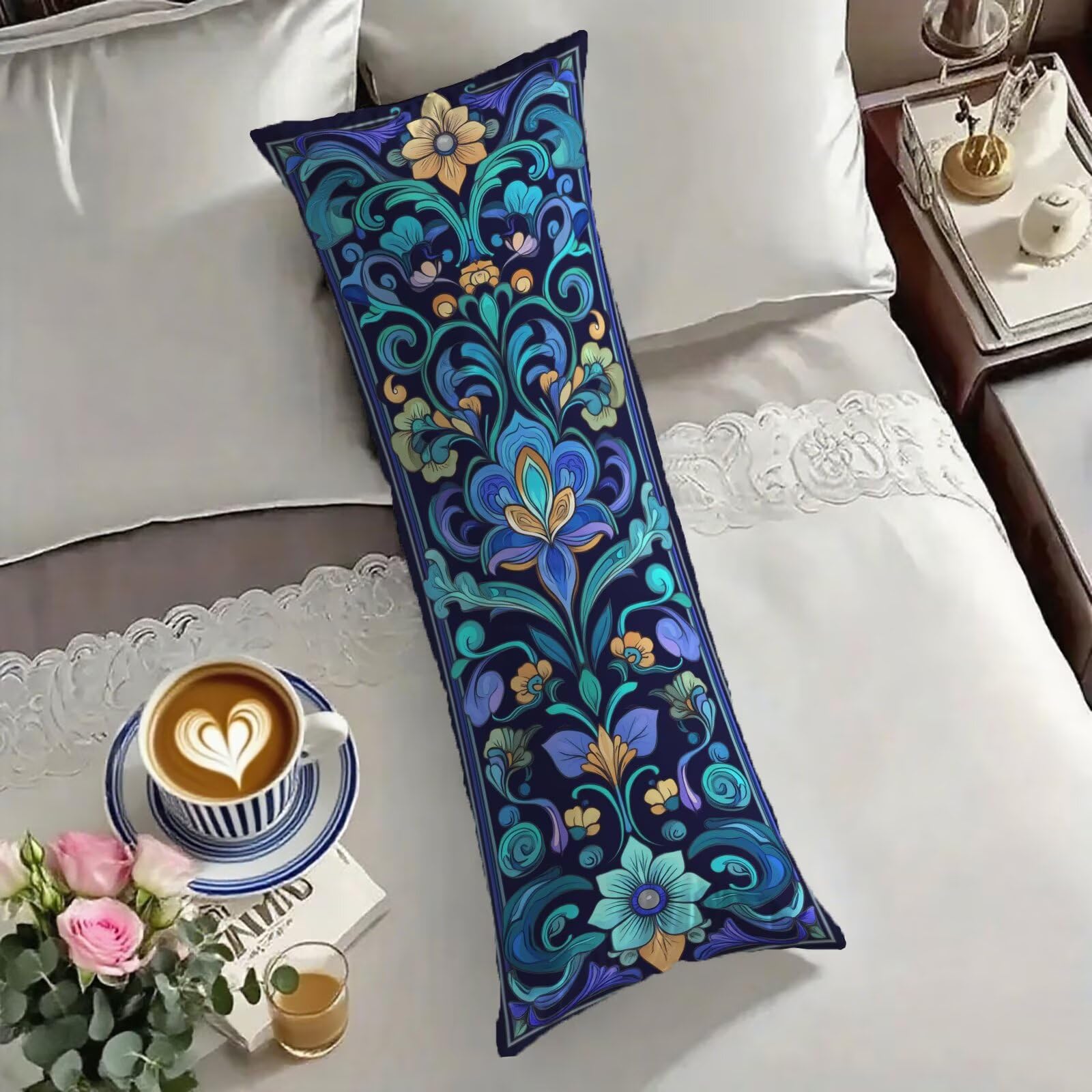 Housse traversin 60x180 cm taie oreiller retro o-1678