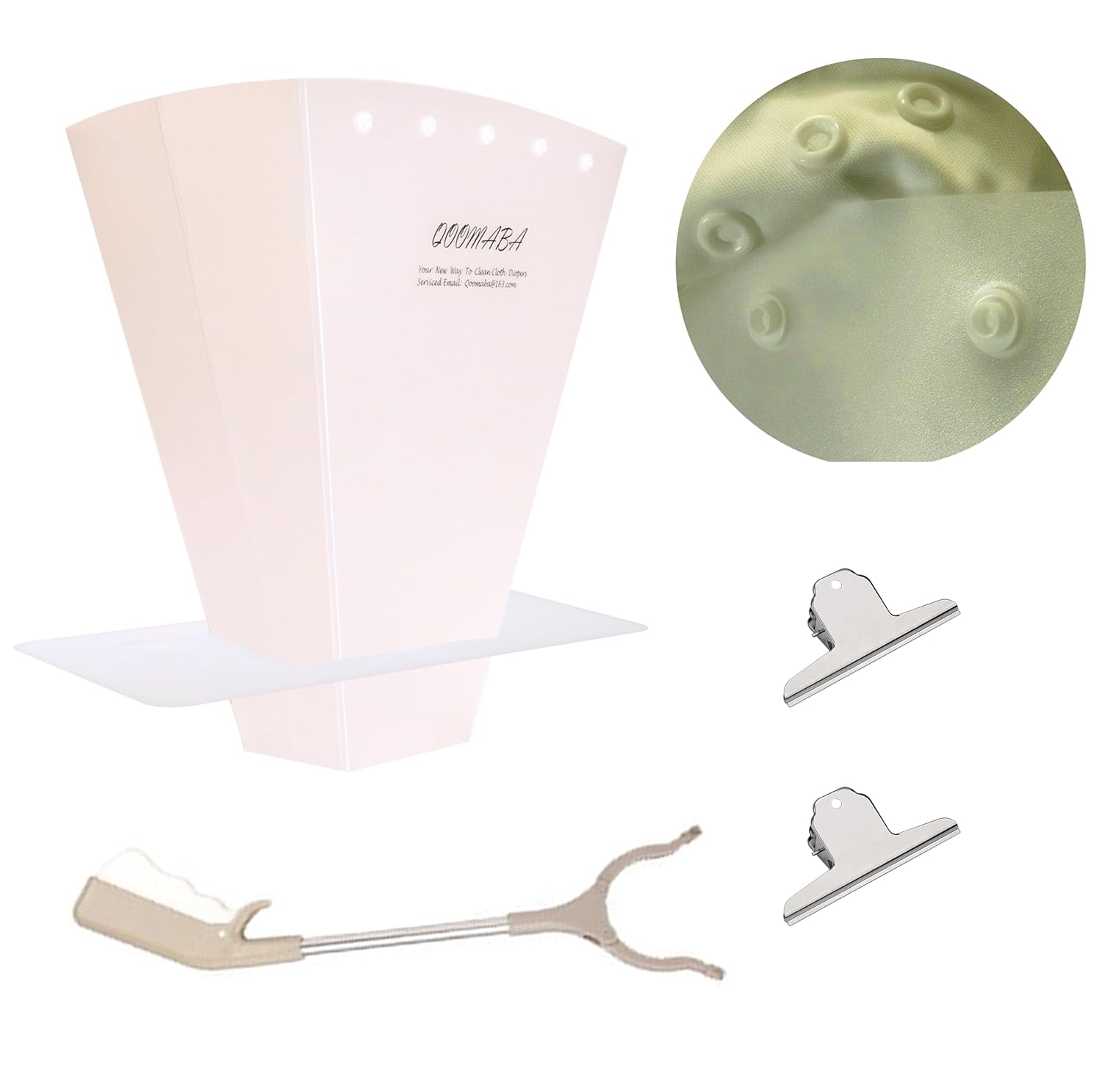 Cloth Diaper Sprayer Splatter Shield with Grabber Reacher Tool