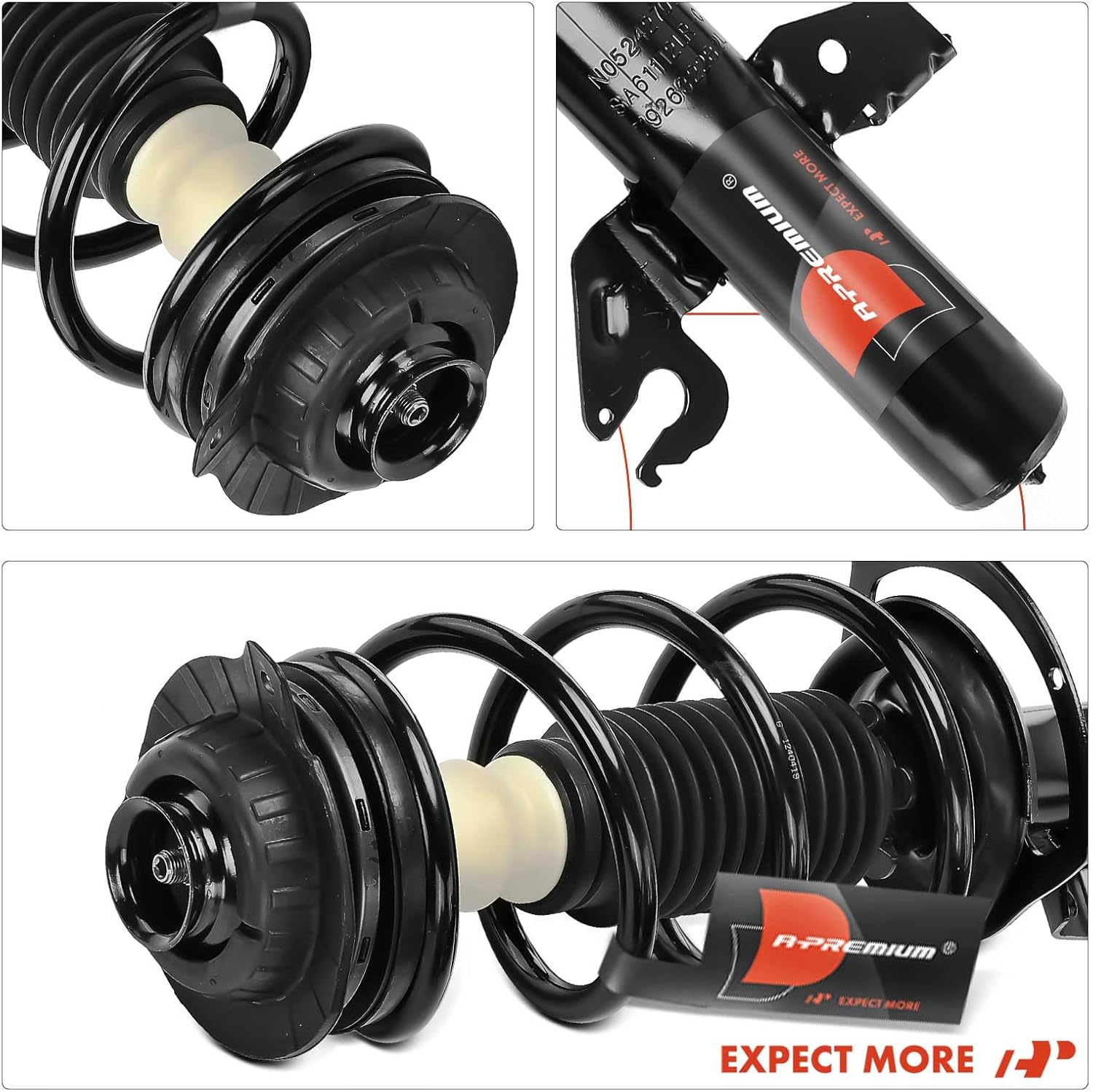 A-Premium Front Complete Struts Compatible with Jeep Cherokee [FWD] 2014-2018, Old Version - 2x Replacement Suspension Shock Absorber with Coil Spring Assembly