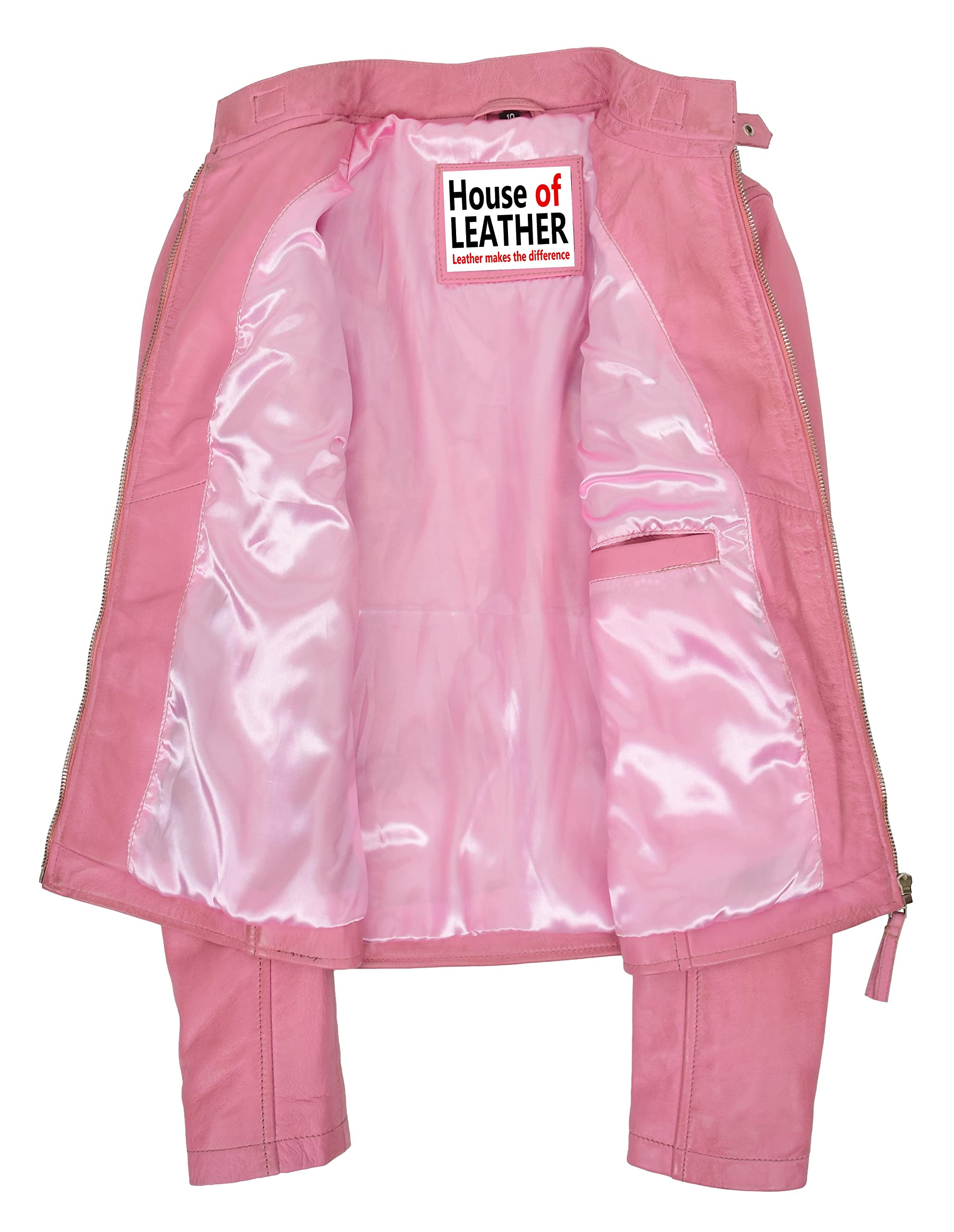 Sophia Veste de motard classique en cuir véritable pour femme