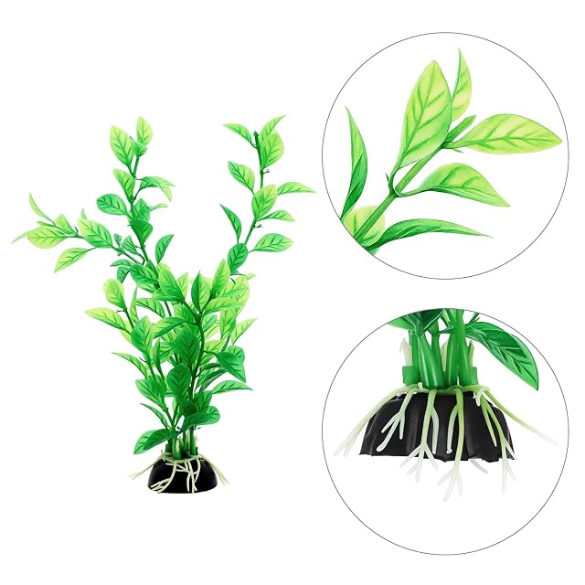 Foto 2 de 6 de QWORK® Set de 10 Plantas Decorativas de Plástico para Acuario, 5,5-20 cm, Accesorios para Peceras