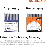 Shuttle Art Rollerball Pens, 10 Pack Blue Liquid Ink Pens, 0.5mm Extra Fine Point, Quick Drying for Writing Journaling Taking Notes School Office