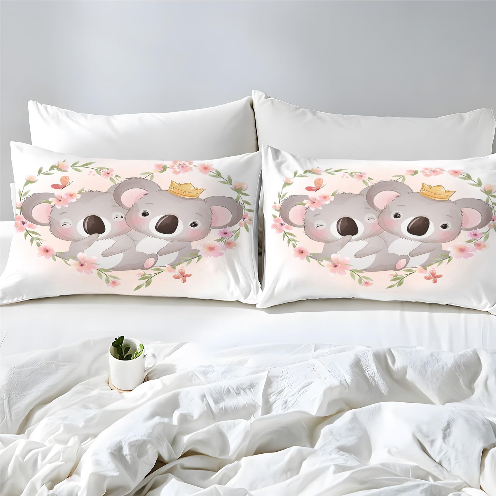 koala オールシーズン　ベッドリネン　掛け布団カバーセット　ダブル　ホワイト koala オールシーズン ベッドリネン 掛け布団カバーセット ダブル