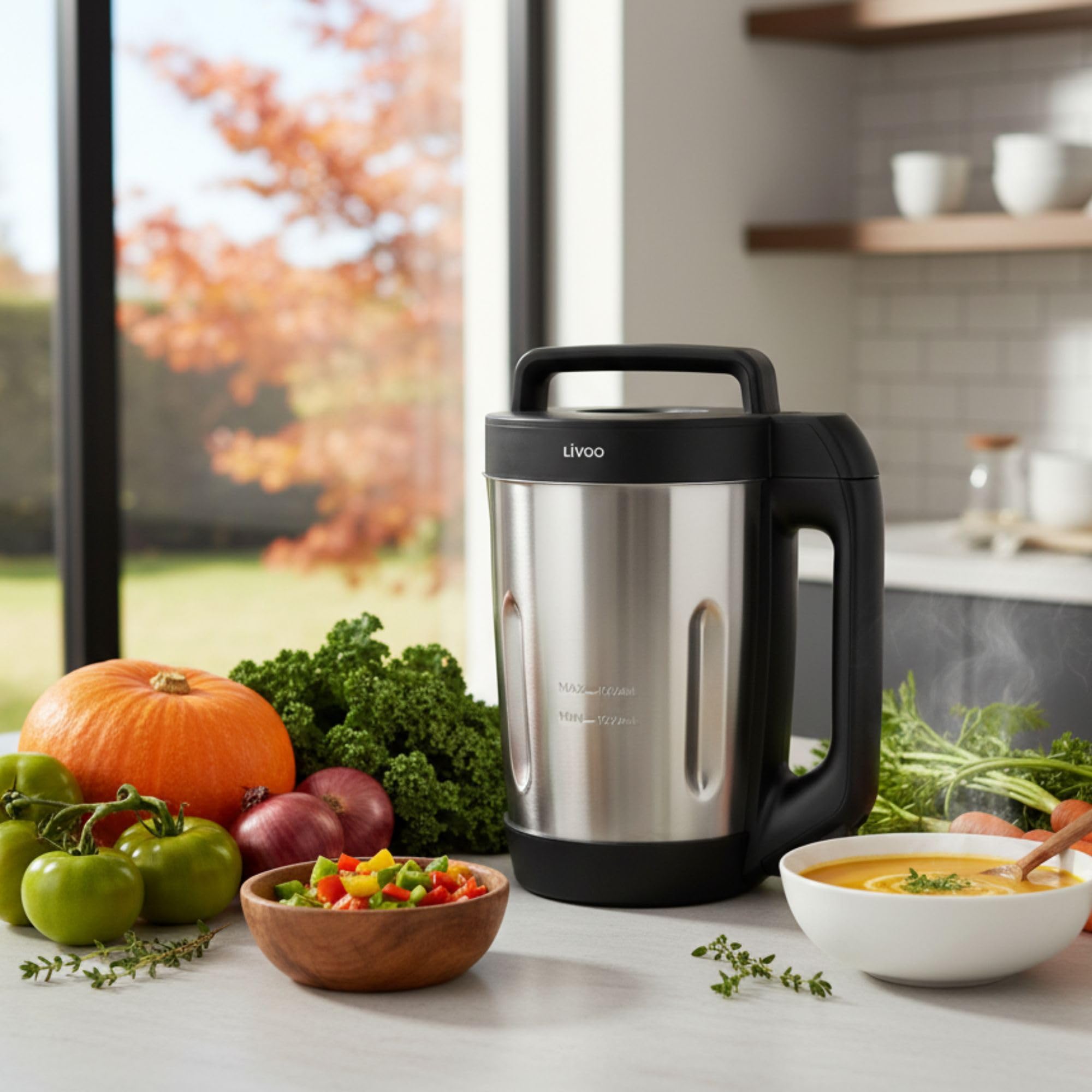 Livoo - Blender chauffant à soupe DOP260N - 5 fonctions, préparation entre 20 et 30min