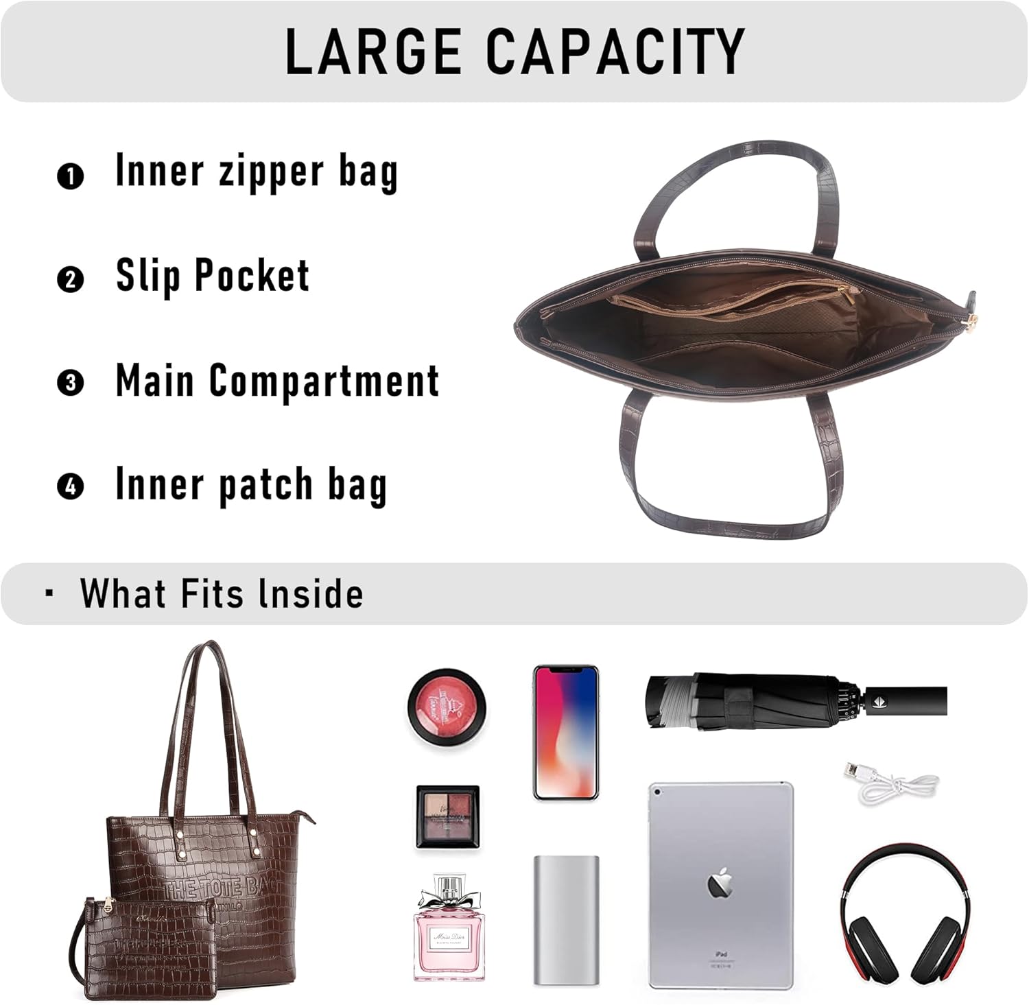 Tote Bag for Women, Medium Top Handle Handbags Purse - Image 6