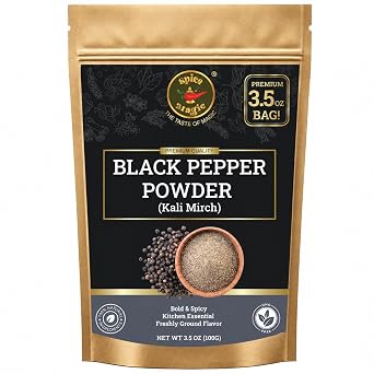 Spice Magic Ground Black Pepper, Fine Powder, Kali Mirch for Curry, 3.5 oz
