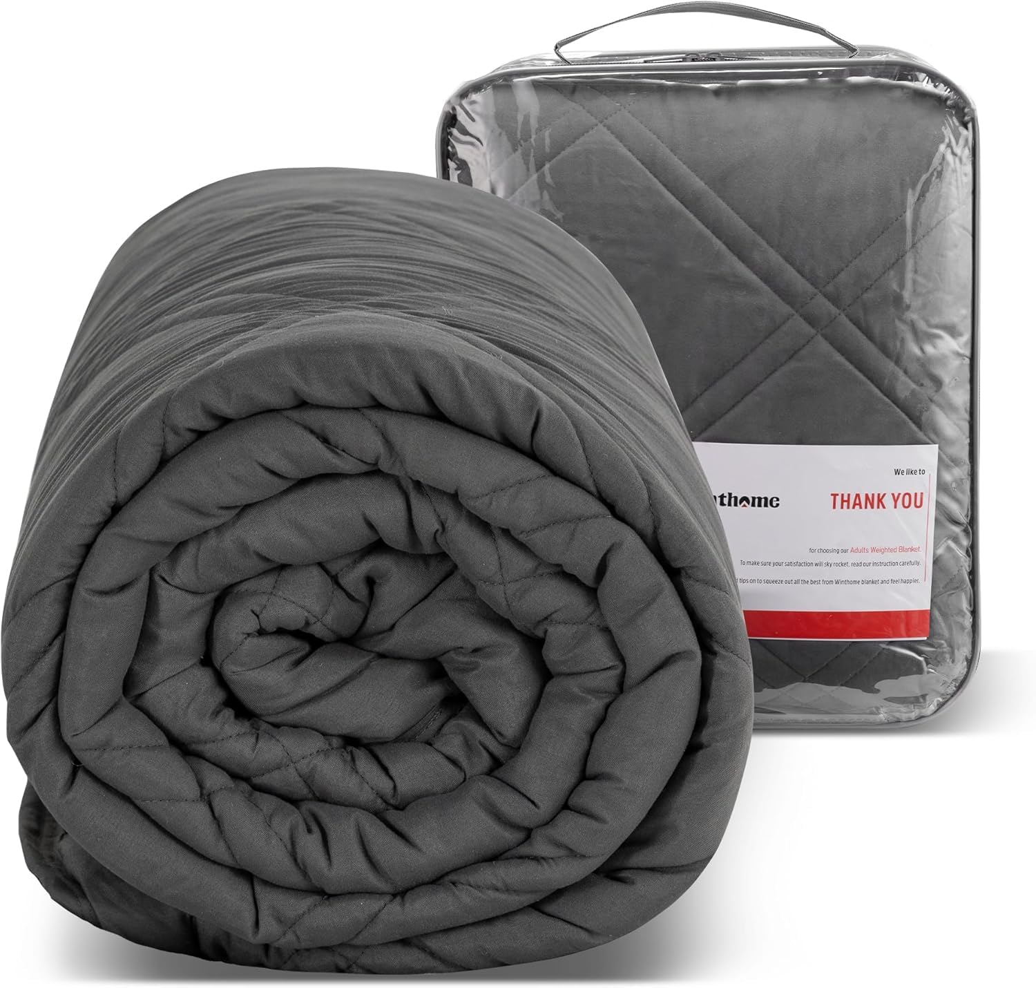 Winthome Gewichtsdecke 135x200cm 9kg Weighted Blanket Anti Stress Therapiedecke Schwere Decke Erwachsene Grau