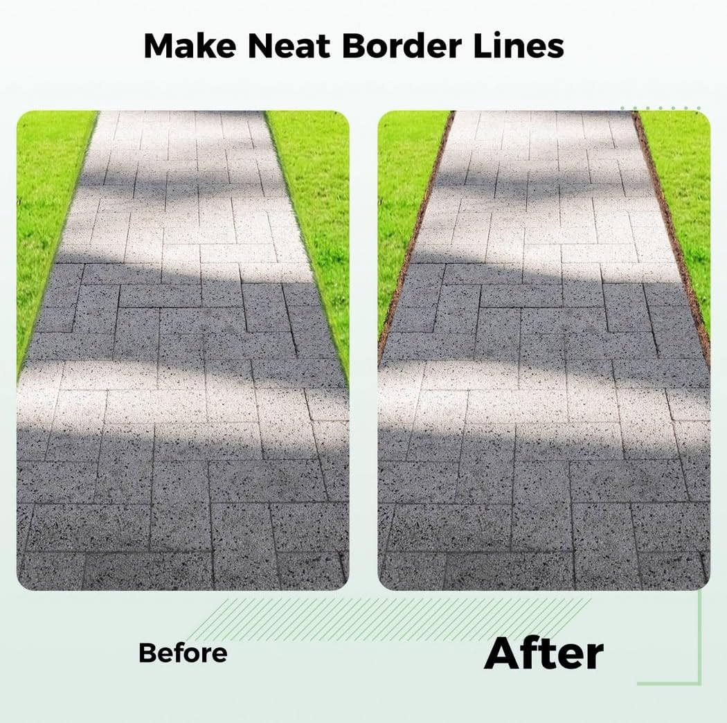 Latex Gloves & Steel Step Edger Lawn Tool with Manual Saw-Tooth Edger and Long T-Grip Handle, Half Moon Edger for Sidewalks Driveways Flower Beds Gardens Making Neat Lines