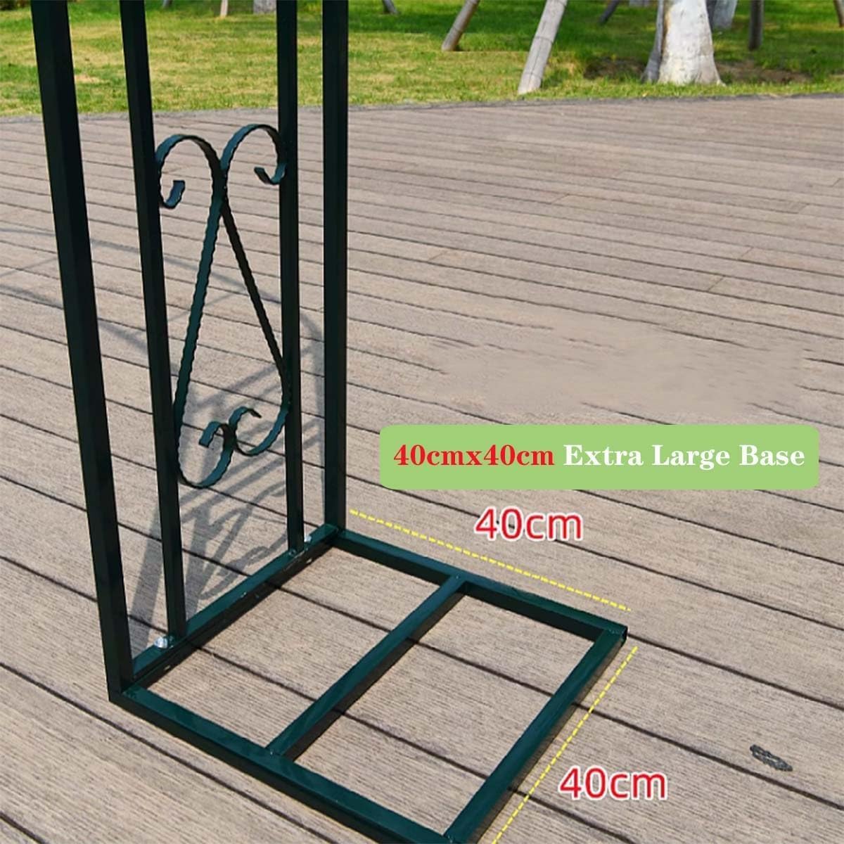Große Metall-Gartenpergola für Kletterpflanzen, 220 x 230 cm, verstellbar, 140–340 cm, eleganter schwarz-weißer Pavillon für Outdoor-Dekoration und Gartenbögen