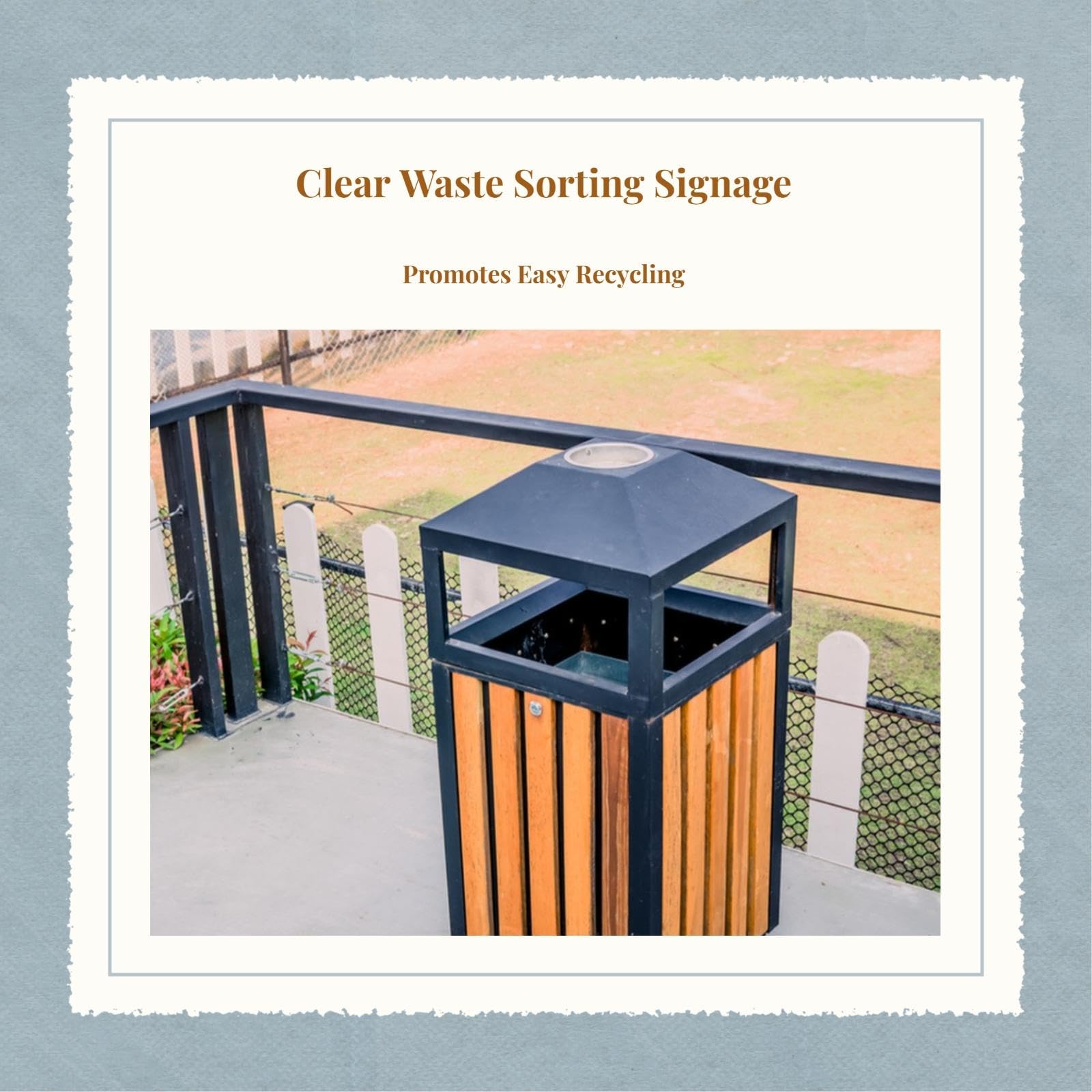 Outdoor Stainless Steel Trash Can with Ashtray, Square and Round Inner Container, Suitable for Office and Recreation Areas Round Dia 17cm-picture-10