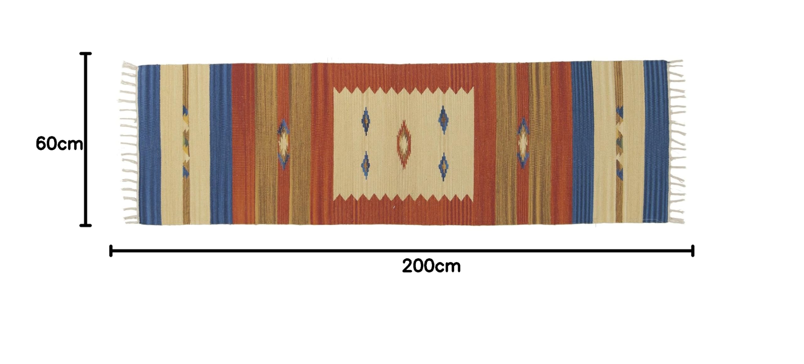 Galleria Farah1970 - 200x60 CM Kilim Autentico, Originale e Fatto a Mano Ideale Per il Corridoio , Ufficio , Seconda Casa e la Cucina ( LAVABILE IN LAVATRICE ) …