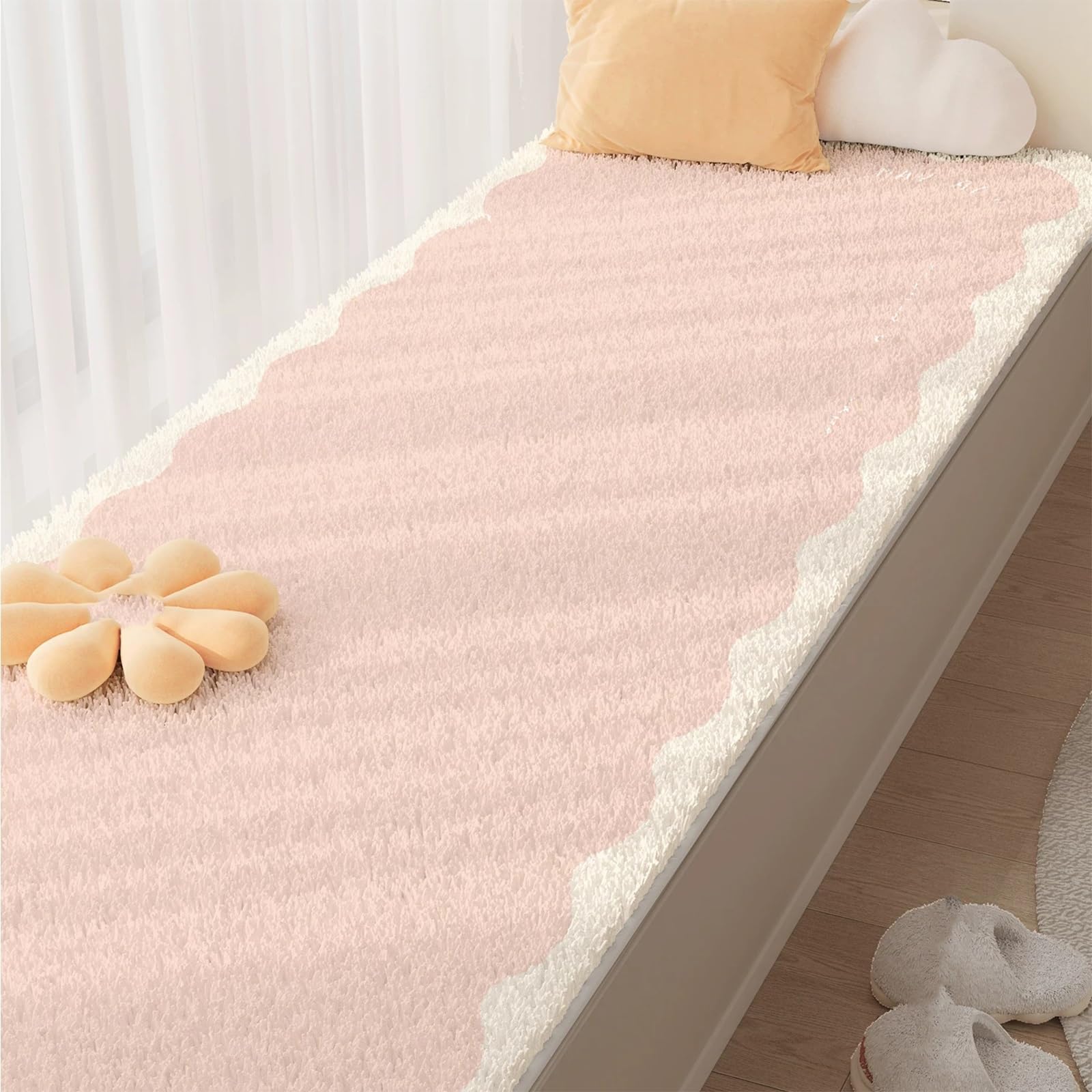 Tapis de rebord fenêtre moelleux et doux lavable pour baie vitrée