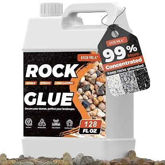 Oyevila Rock Binder for Landscaping, 1.3 Gallon Gravel Glue | Strong clear-drying binder for rock, gravel and pebbles, with easy spray application and soap-and-water cleanup.