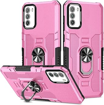 Case for Redmi 9T/Poco M3/Redmi Note 9 4G/Redmi 9 Power Case, Heavy Duty Kickstand Holder Built-in Magnetic Car Mount Shockproof Camera Protective Phone Cover for Xiaomi Redmi 9T Pink