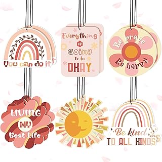 12 Pcs Car Air Fresheners Hanging Car Interior Accessories, Boho Essential Oil Scented Diffusers, Kawaii Auto Mirror Decor, Vehicle Air Fresheners Gift for Women Men(Fresh)