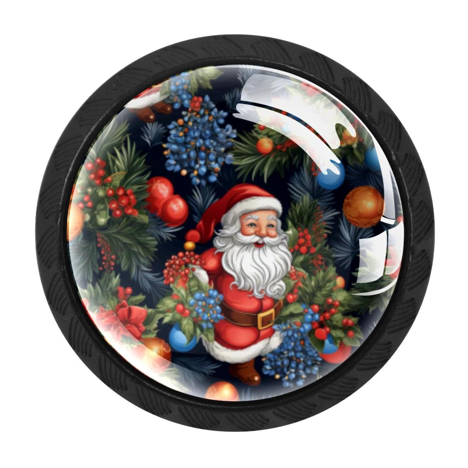 CHENZZZZ Christmas Drawer Knobs Pull Handle Crystal Glass Circle Shape Cabinet Drawer Pulls Cupboard Knobs with Screws for Kitchen Cupboard Dresser Wardrobe etc
