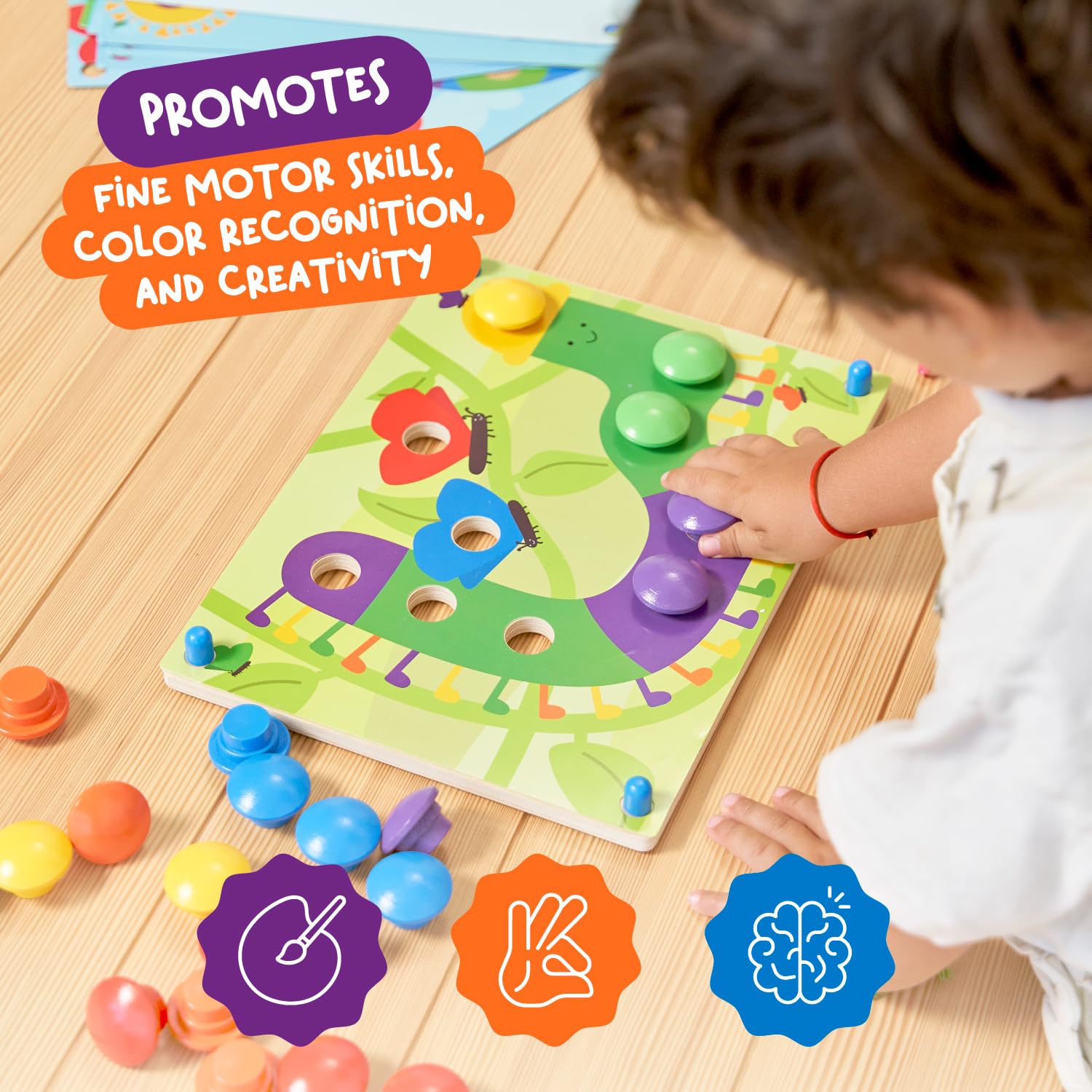 Amazon.com: Nene Toys Wooden Color Matching Puzzle for Toddlers 2+