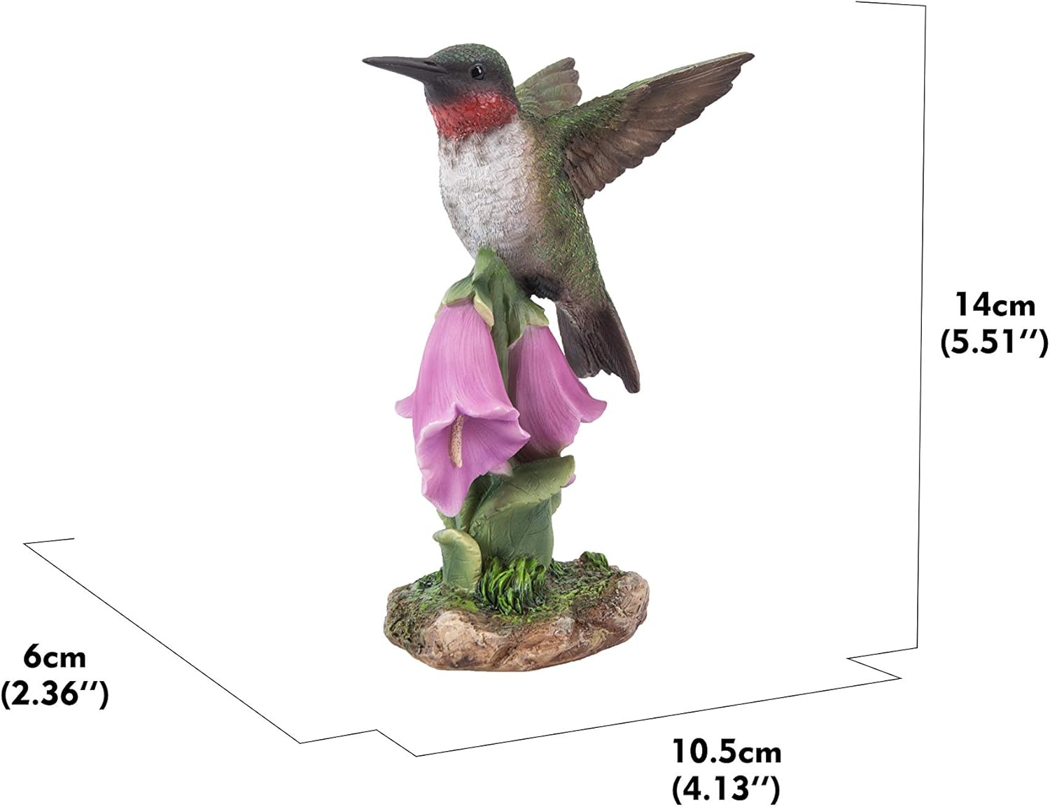 Hi-Line Gift Ltd. Hummingbird ON Foxglove Statue, Green - Image 6