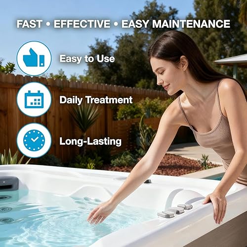 Miniatura 6 de PROFELIZ Paquete de 4 oxidantes de choque sin cloro para jacuzzis, tratamiento de choque de piscina de spa sin cloro, clarificador de agua oxidante