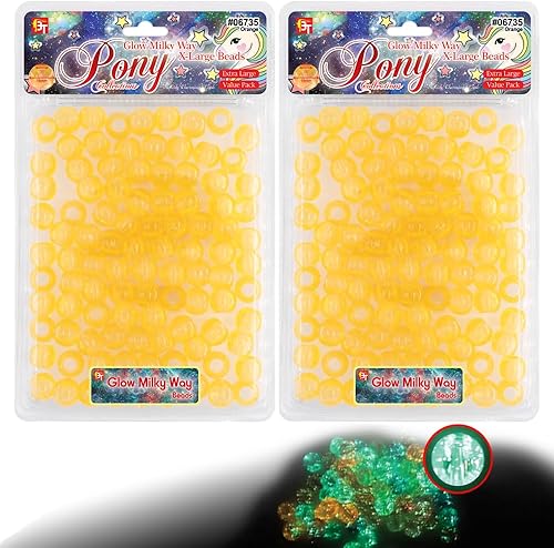 Vista 26 de Kit de 200 cuentas para hacer joyas, bricolaje, trenzar el cabello, pulsera, adornos, manualidades, poni redondo extra grande + 2 cuentas incluidas