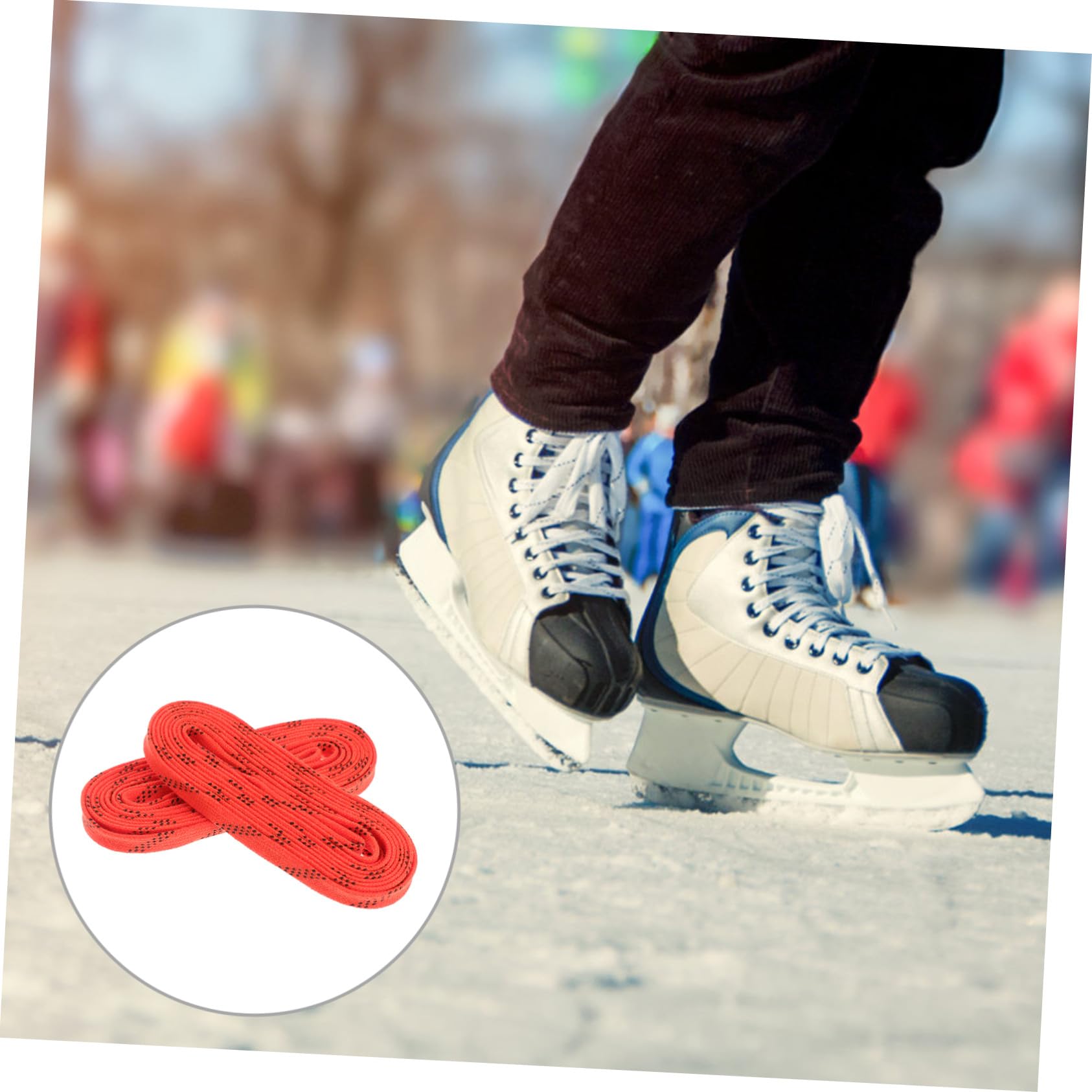 Lacets Patins Hockey Glace Résistants La Rupture 96 Pouces Orange Cirés Pour Hockey Sur Glace Et Ski