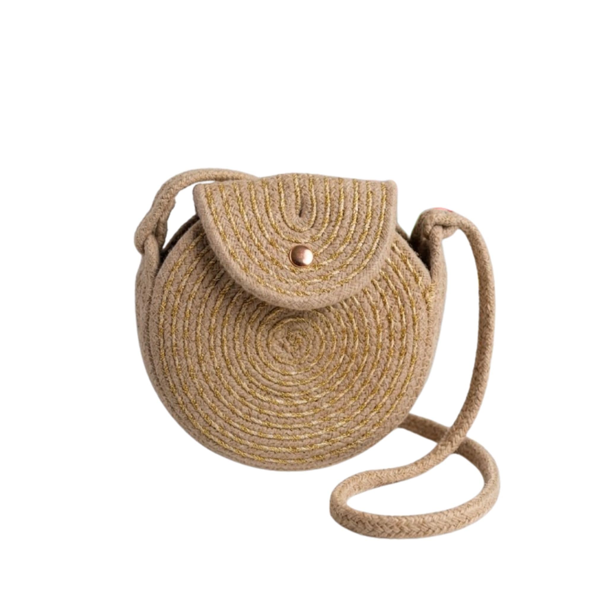 Handmade Circular Stylish Jute Crossbody Sling Bag for girl Shoulder Purse for Travel Shopping & Daily Use-picture-22