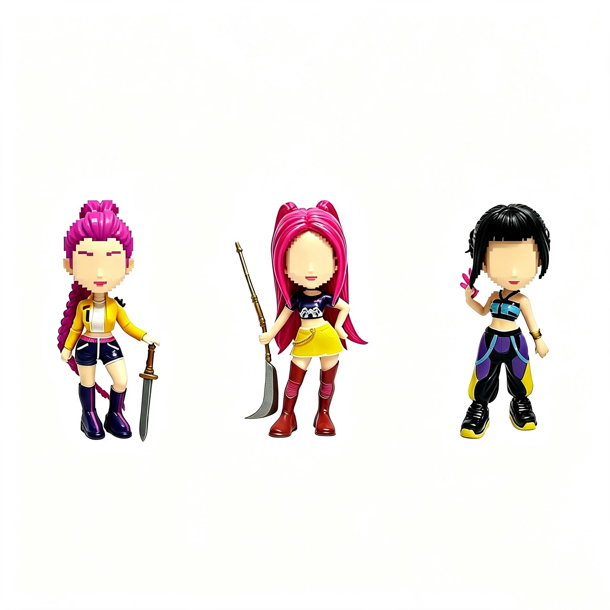 HDAKDDHG Hunter Figures Set, 3 Pcs Cute Collectible Doll Figures, Kids Toy Model for Desktop Display, Anime Themed Merch Gift for Boys Girls, Ideal for Birthday Party Decoration