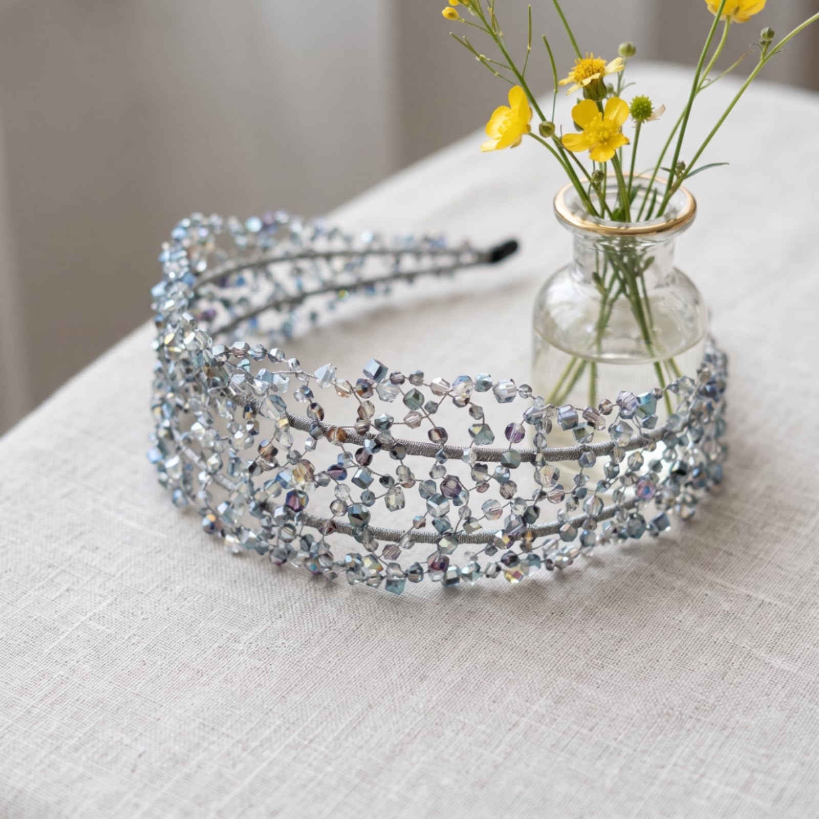 Cerchietto Donna Cristallo Fascia Capelli Accessorio Capelli Diadema Eleganza Brillante E Finitura Artigianale Estremità Arrotondate per Comfort