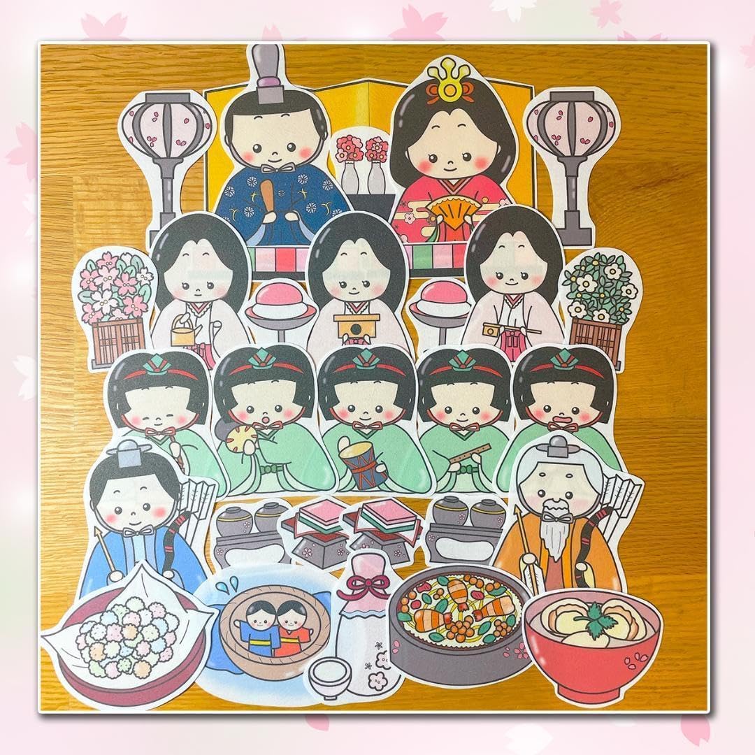 五人囃子(お道具、烏帽子なし)雛人形 雛祭り 初節句 海外土産 買い替え