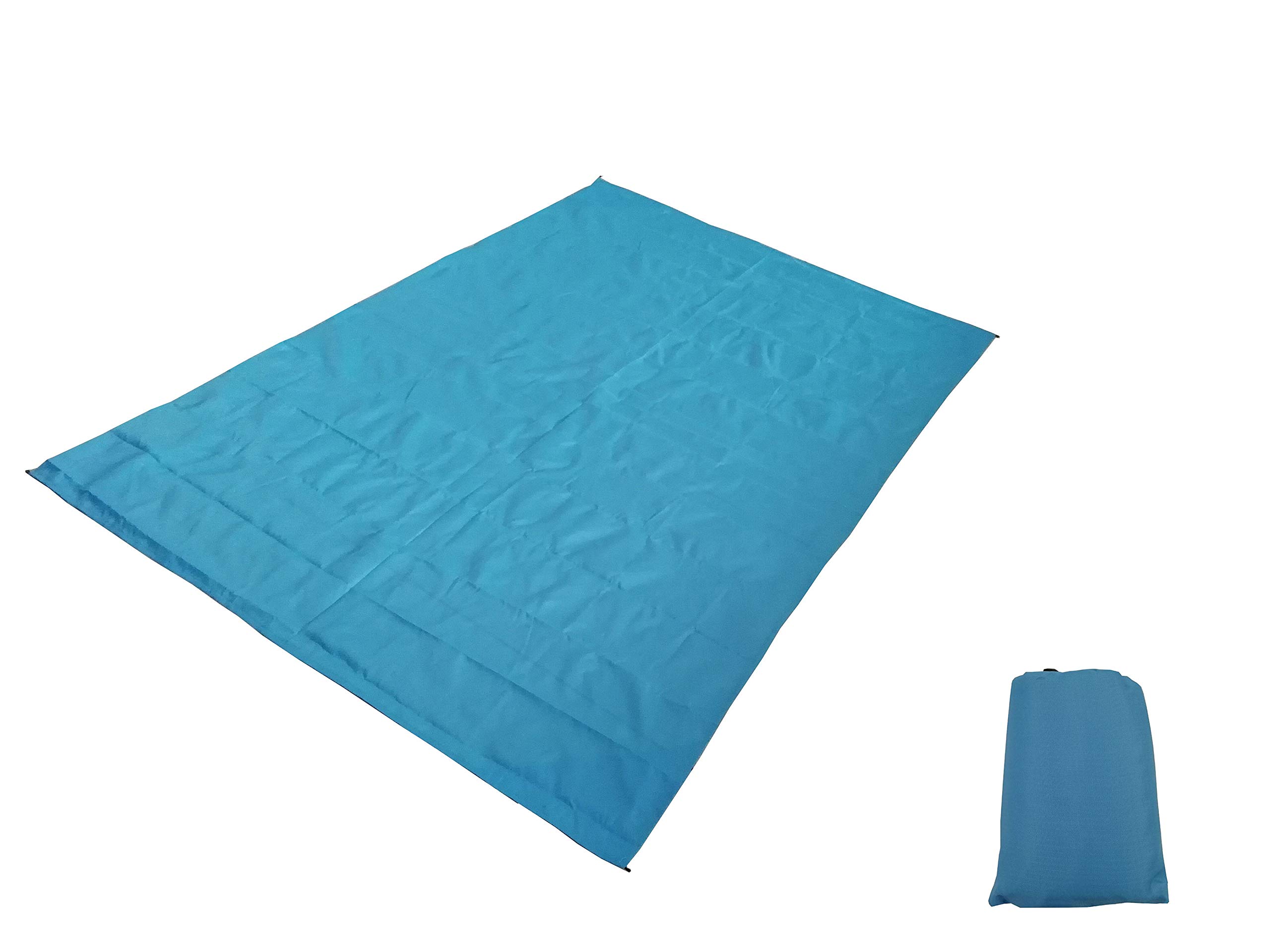 Accod Picnic Blanket Portable Beach Blanket Waterproof Moistureproof Pocket Camping Mat Perfect Size Picnic Mat for Beach Park and Outdoor Travel-145x200cm (Blue)
