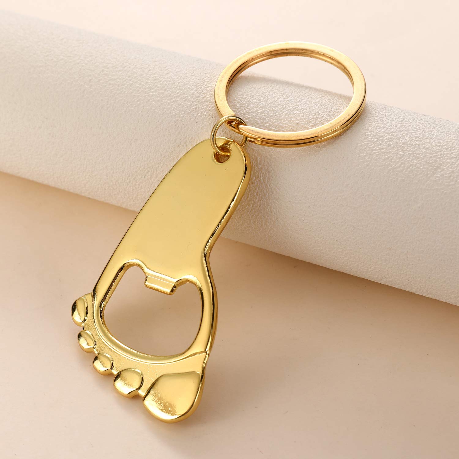 Otwieracz do butelek na baby shower, upominek i dekoracja, otwieracz do butelek na wesele, przyjęcie, z torbami z organzy i podziękowaniami, 12 szt. (złoty, 12)
