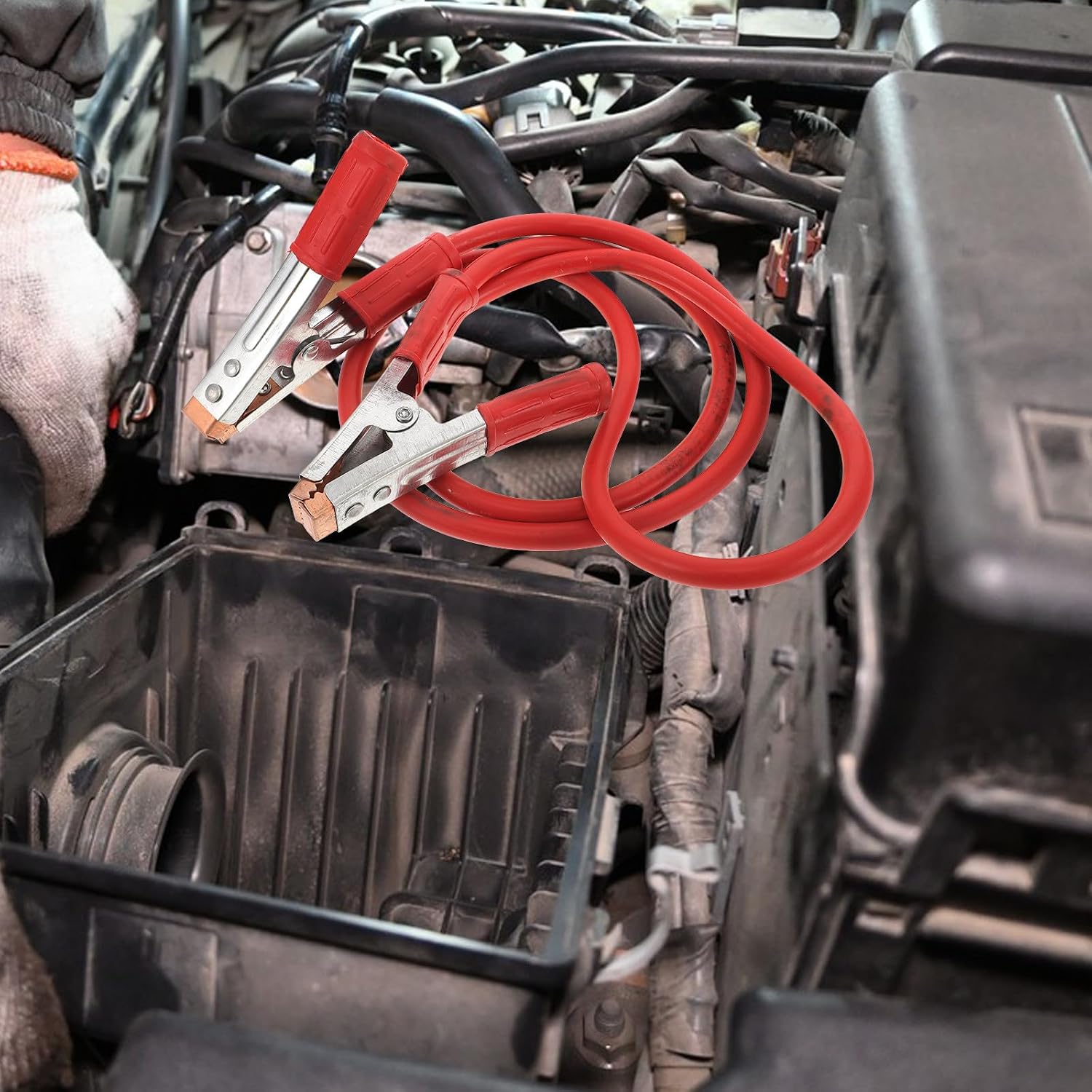 INOOMP Heavy Duty Automotive Booster Jumper Cables with Quick Connect Power Wire, Insulated Car Battery Clamps for Roadside Emergency and Dead Battery, Portable All-weather Jumper Cable