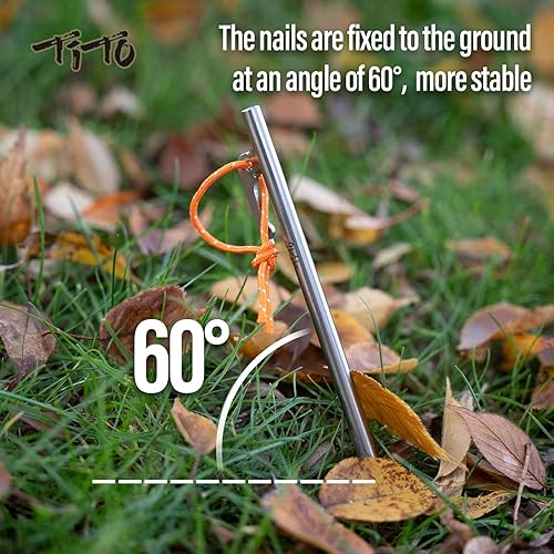 Miniatura 6 de TiTo Titanium Estacas ligeras para tienda de campaña, clavos de tienda de campaña resistentes para acampar al aire libre, senderismo y soporte de