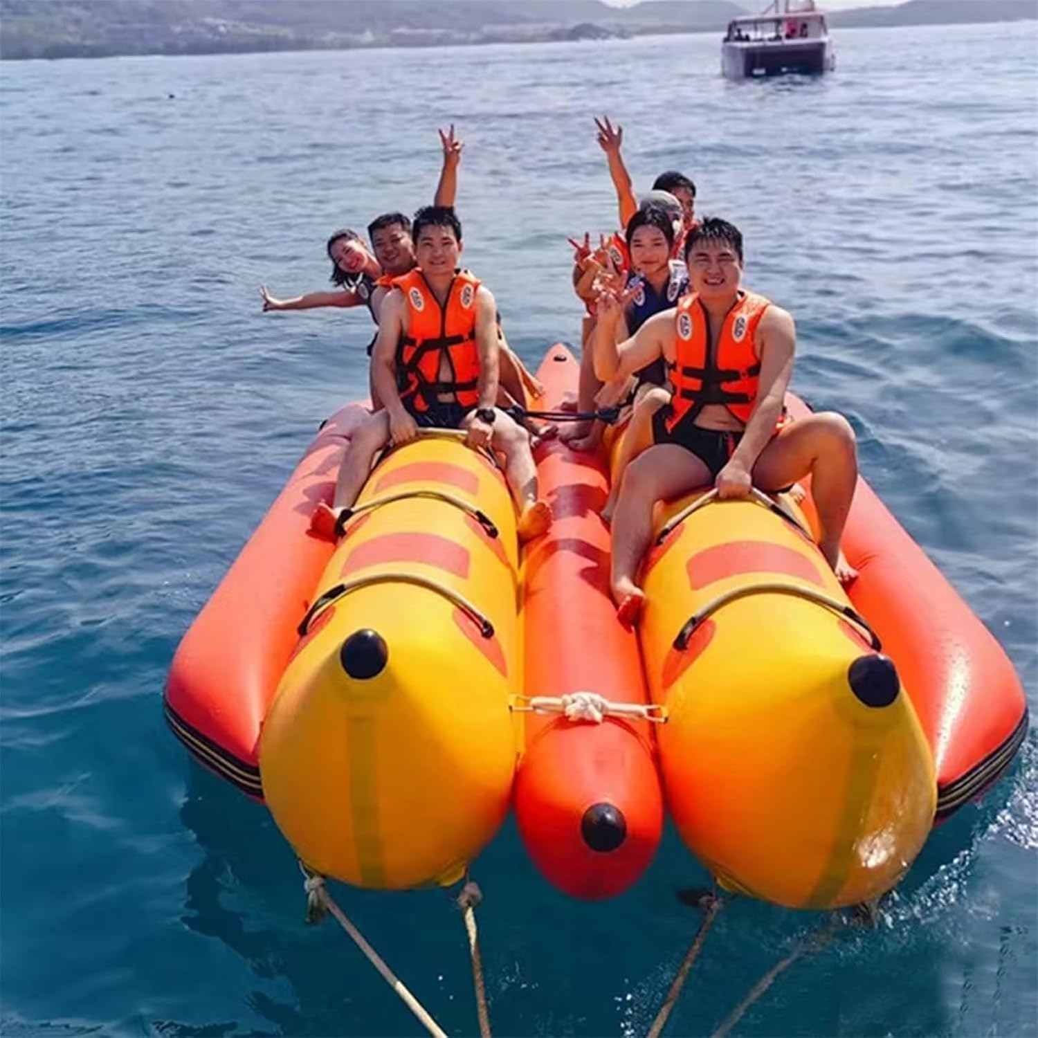 Water Lake Bouncer Double Row Water Can Tow Inflatable Flying Fish, Inflatable Boat That Can Carry 6-10 People