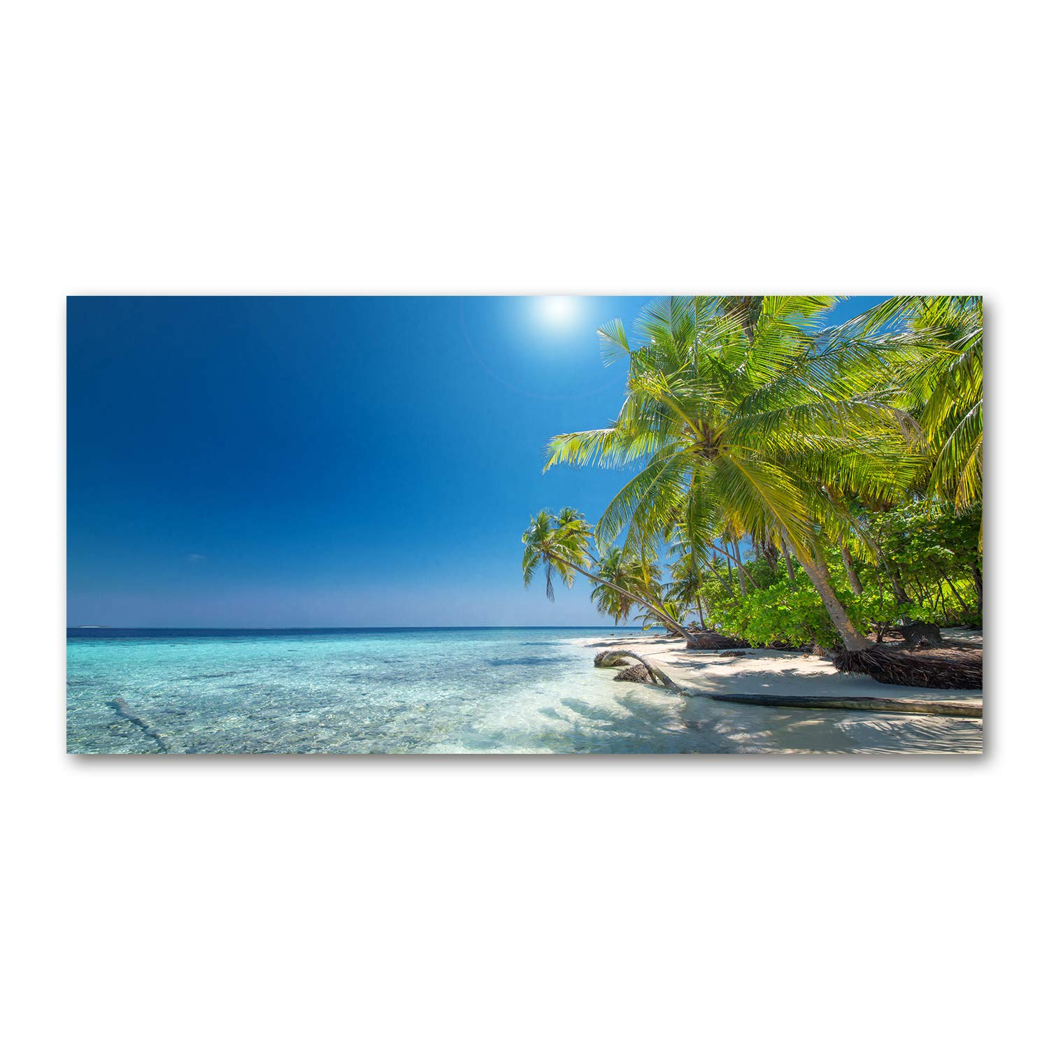 Tableau photo de cuisine et salon paysage de plage paradisiaque