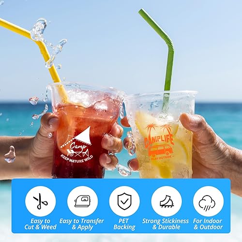 Miniatura 6 de HTVRONT Vinilo permanente negro, 12 pulgadas x 30 pies, vinilo para Cricut, rollo de vinilo adhesivo permanente para máquinas Cricut, silueta,