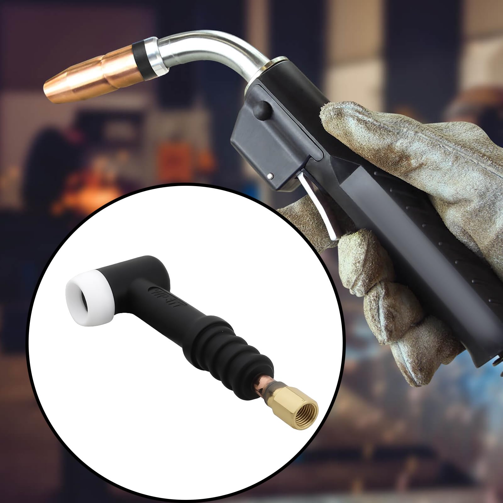 Briny River 2pcs Welding Torch Body Flex Head Welding Machine Bending Head WP-17F for TIG Welding Gun - Image 2