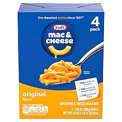 Kraft Original Mac & Cheese Macaroni and Cheese Dinner, 4 ct Pack, 7.25 oz Boxes