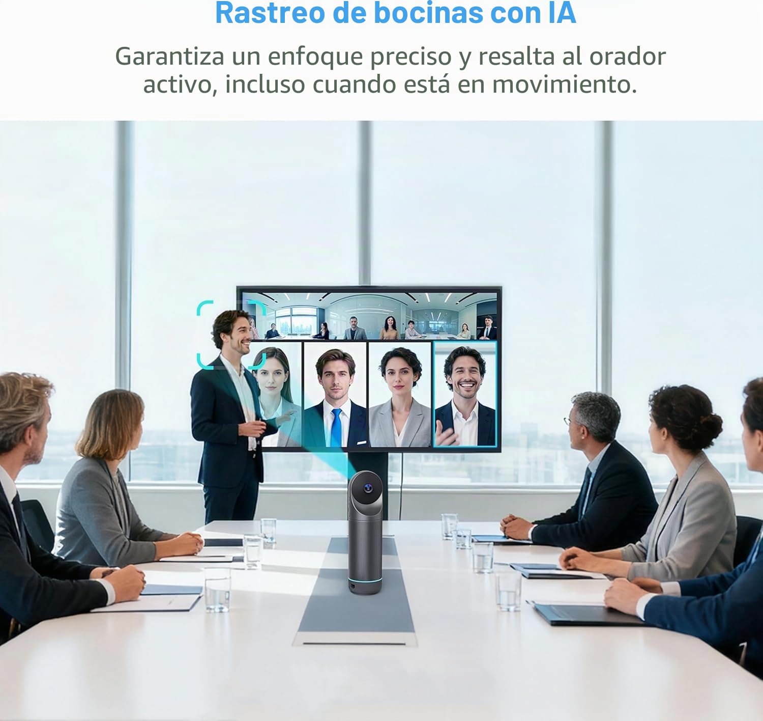 KanDao Cámara para videoconferencias, Meeting Pro(Next Gen) Cámara para videoconferencias en 360° Todo en uno con Altavoz y micrófono, Ecualizador de Ruido y Enfoque Inteligente