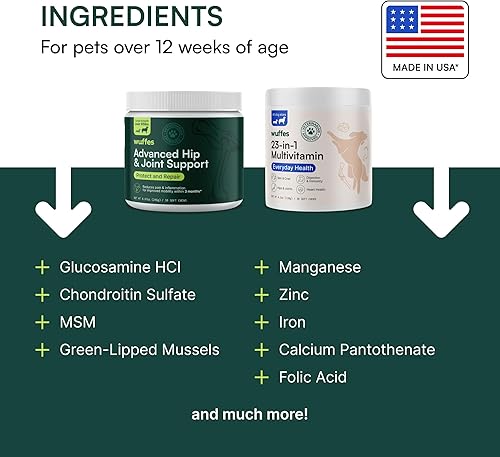 Miniatura 3 de Wuffes Suplemento de cadera y articulaciones para razas grandes y paquete multivitamínico 23 en 1