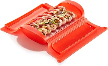 Lékué Steam Case, silicone Red, 1-2 people (650 ml)