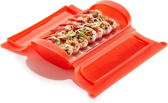 Lékué Steam Case, silicone Red, 1-2 people (650 ml)