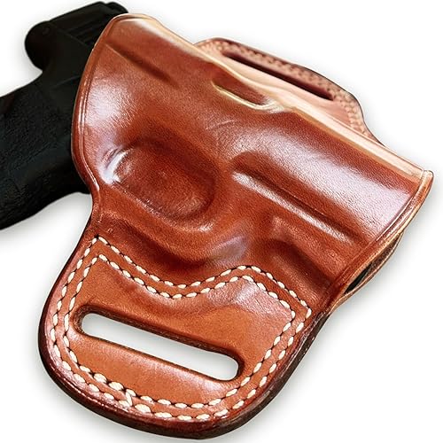 Miniatura 3 de Funda de cuero para panqueques OWB con parte superior abierta para Sigg P365 de 0.354 in, micro compacto de 3.1 pulgadas, dibujo a mano derecha,