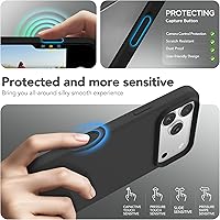 Vista 946 de GONEZ Funda de silicona para iPhone 15 Pro Max, compatible con Magsafe, protector de cámara + protector de pantalla, forro de microfibra suave Negro