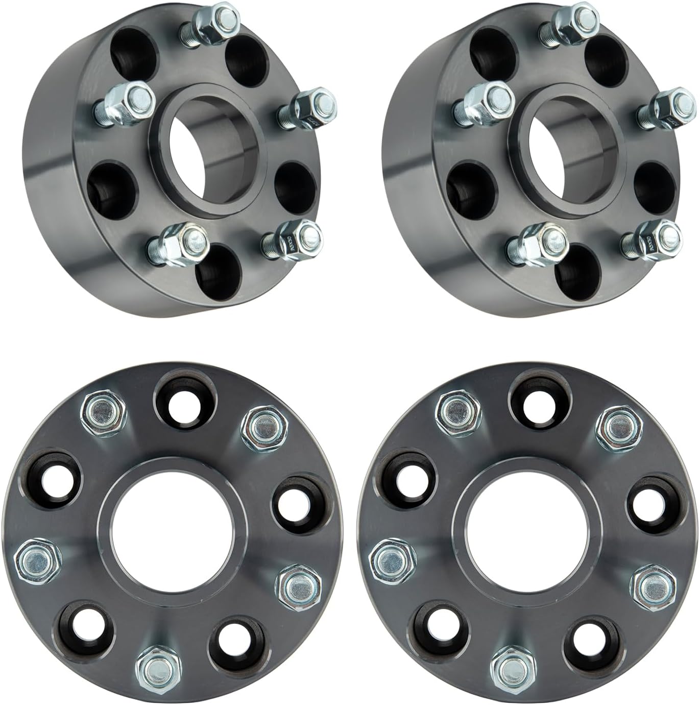 Torchbeam 5x5“ Wheel Spacer 2 inch for 2006-2010 Commander, 1999-2010 Grand Cherokee, 2007-2018 Wrangler, 2018 Wrangler JK, 71.5 Hub Bore & 1/2“x20 Studs, 5 Lug Wheel Spacer, 4PCS, Gray