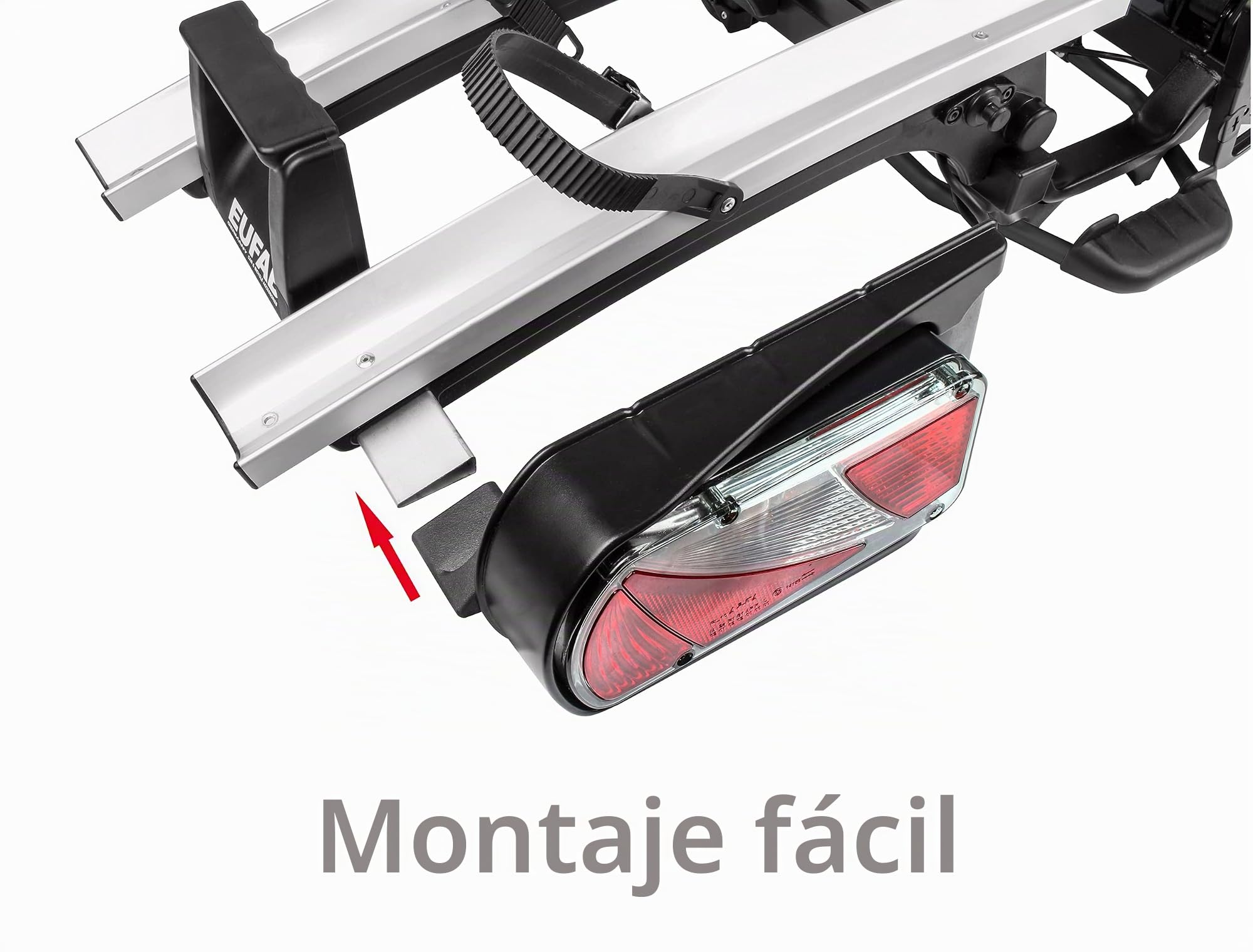 EUFAB Portabicicletas Finch 11584 para 2 Bicicletas, Color Plateado, Negro