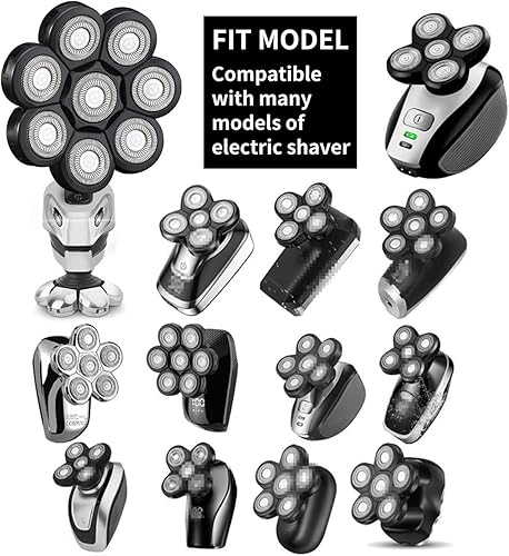 Miniatura 4 de 8 cabezales de repuesto de cuchillas afeitadora eléctrica (8D negro)