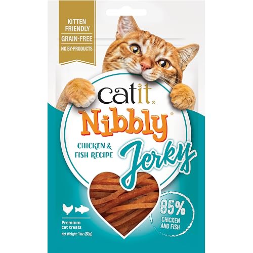 Catit Nibbly Jerky Chicken and Fish Recipe - (1 oz), 30 G 1 Count)(Pakcaging might vary) - 1 g (Pack of 1)