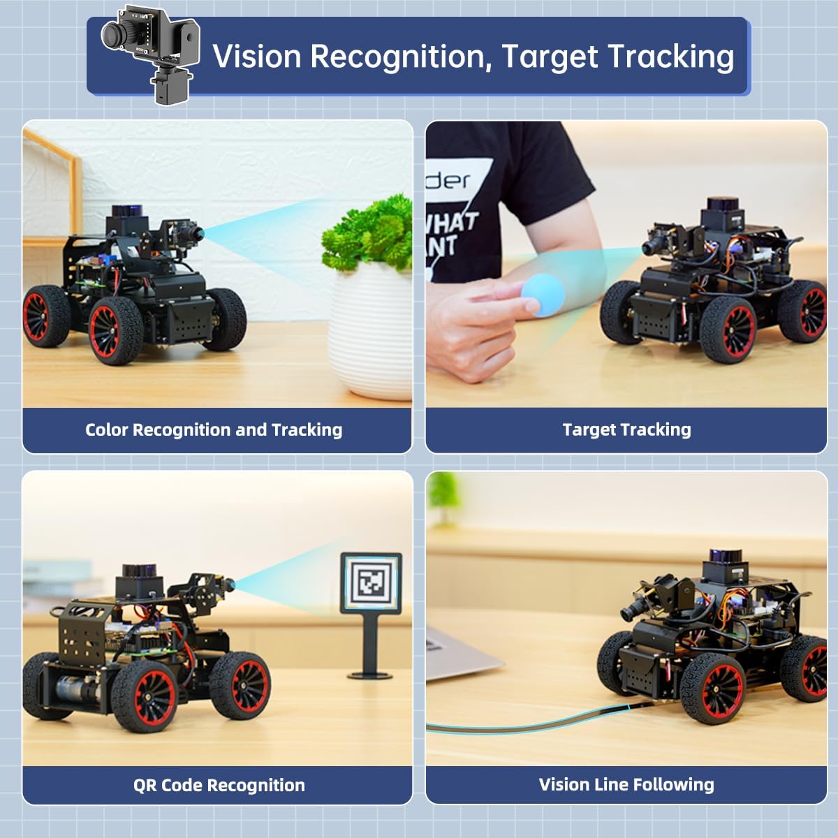 Robot Car for Raspberry Pi 5 ROS2 Programmable AI Vision Smart Robot ...