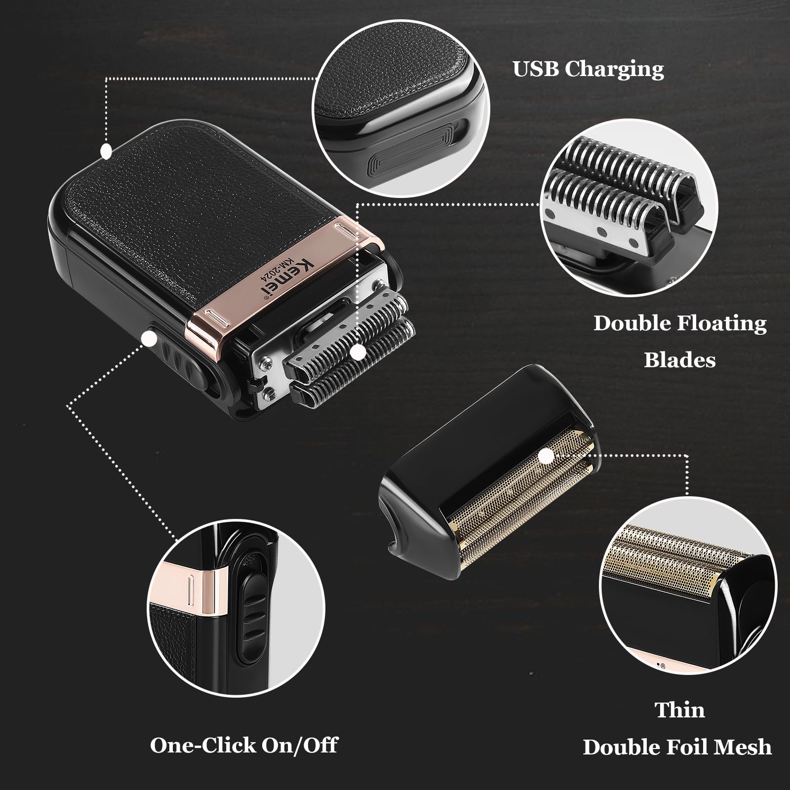 KEMEI Professionelle Haarschneider, Trimmer & Folienrasierer Set für Herren | Kabelloses Haarschneidemaschine T-Klinge Haartrimmer Set für Haarschnitte zu Hause und Die Tägliche Herrenpflege